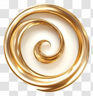 Golden Swirl Design - Golden Spiral Transparent PNG
