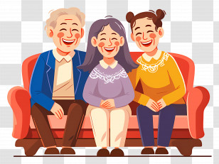 Chinese Family - Family Or Friends Laughing On A Sofa Transparent PNG