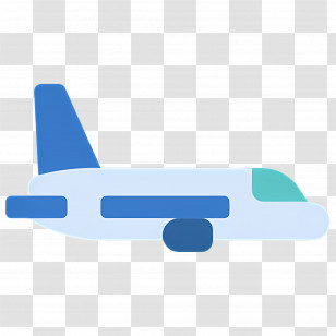 Aeroplane - Blue Plane Illustration For Transportation Concept Transparent PNG