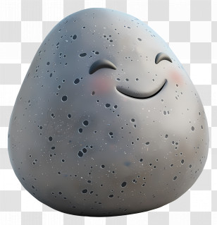 Cartoon Stone - Cute Smiling Rock Figurine Transparent PNG
