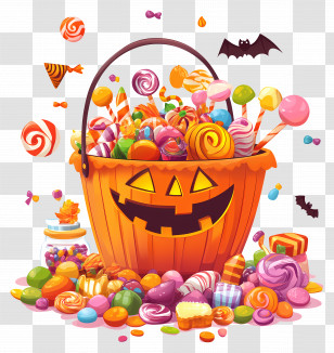 Halloween Candy - Halloween Candy Bucket Transparent PNG