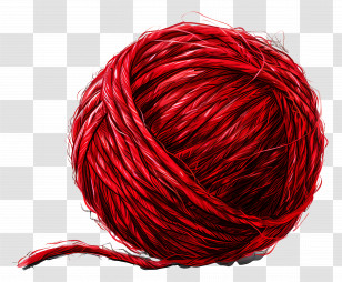 Red Yarn Ball - Bright Red Yarn Ball For Knitting Transparent PNG
