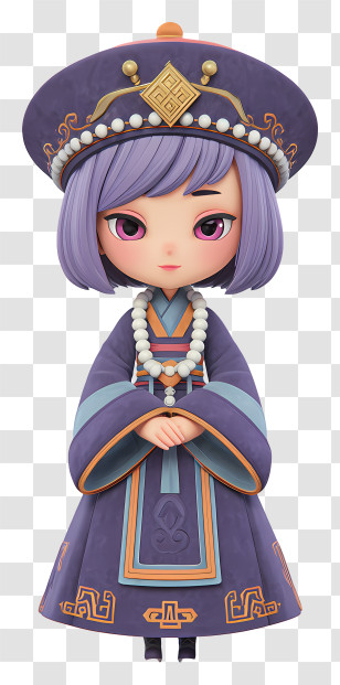 Jiangshi Hopping Zombie - Young Empress In Purple Robe Transparent PNG
