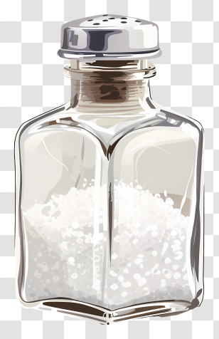 Salt Shaker - Square Salt Shaker With Salt Transparent PNG