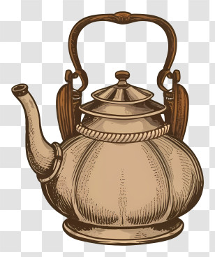 Vintage Tea Kettle - Vintage Teapot Illustration Transparent PNG