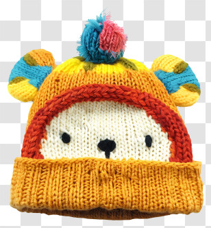 Knit Cap - Cute Knitted Bear Hat Transparent PNG