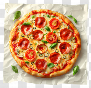 Pizza - Delicious Pepperoni Pizza With Fresh Ingredients Transparent PNG