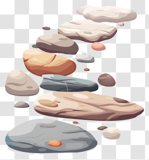Pebble Path - Illustration Of Stepping Stones Pathway Transparent PNG