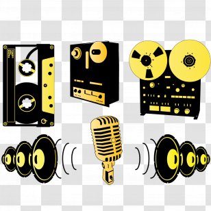Microphone Sound Recording And Reproduction Studio Clip Art - Heart - Vintage Old Musical Elements Transparent PNG
