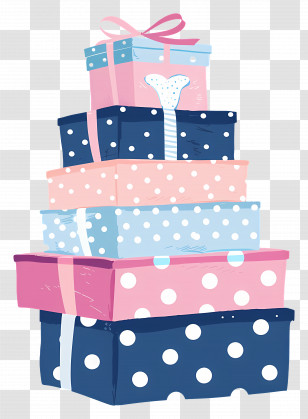 Stack Of Gift Boxes - Stacked Gift Boxes With Colorful Wraps Transparent PNG