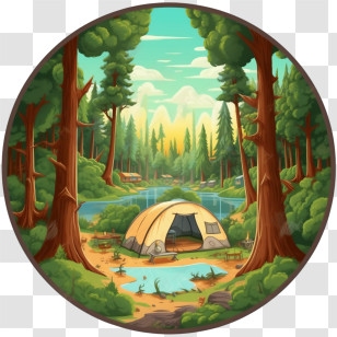Camping
 - Camp Site In Forest Landscape Illustration Transparent PNG
