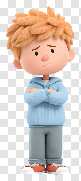Annoyed Irritated Child - Sad Boy With Crossed Arms Transparent PNG