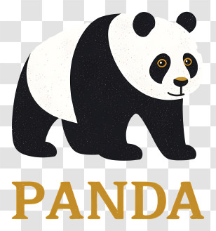 Panda Logo - Black And White Panda Illustration Transparent PNG