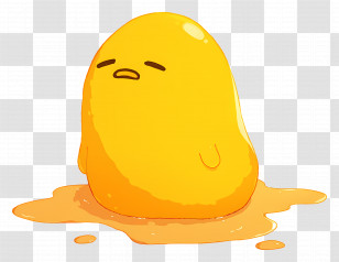Gudetama - Yellow Cartoon Egg Character With Lazy Expression Transparent PNG