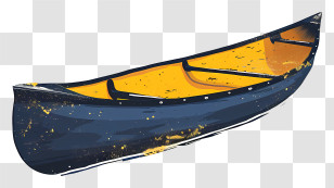 Canoe - Blue Canoe With Yellow Interior Illustration Transparent PNG