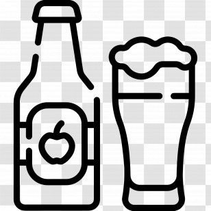 Cider - Beer Bottle And Glass For Refreshment Transparent PNG