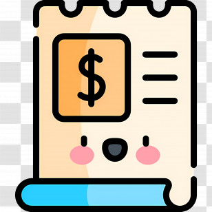 Dollar Bill - Cute Receipt With Dollar Sign Transparent PNG