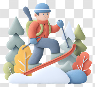 Extreme Sports Activity - Winter Skiing Adventure Transparent PNG