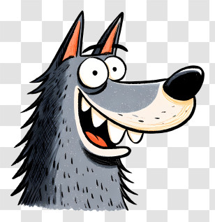 Cartoon Wolf - Cartoon Wolf With Smile Transparent PNG