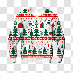 Ugly Sweater Day - Cozy Christmas Sweater With Festive Pattern Transparent PNG