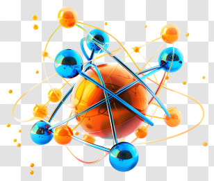 Atoms - Colorful Atomic Structure Illustration Transparent PNG