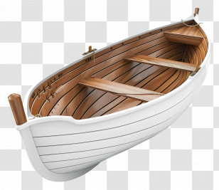Boat - Wooden Rowboat With Open Seating Layout Transparent PNG