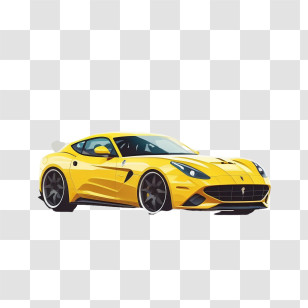Flat Sport Car
 - Yellow Sports Car Illustration Transparent PNG