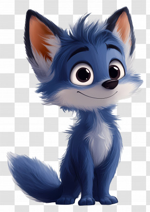 Cartoon Wolf - Blue Fox Cartoon With Cute Style Transparent PNG