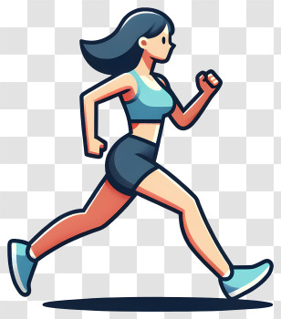 Treadmill - Cartoon Illustration Of A Woman Running Transparent PNG