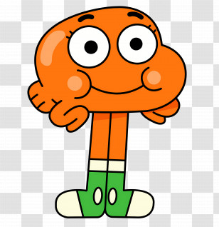 Cartoon Character - Orange Cartoon Fish With Green Socks Transparent PNG