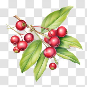 Cranberries
 - Hawthorn Berries Branch Illustration Transparent PNG