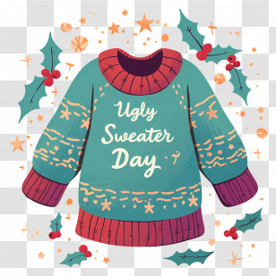 National Ugly Sweater Day - Festive Ugly Sweater Transparent PNG