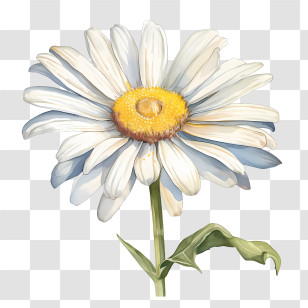 Daisy Flower - White Daisy Flower With Yellow Center Transparent PNG