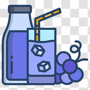 Grape Juice - Refreshing Grape Juice With Bottles And Glass Transparent PNG