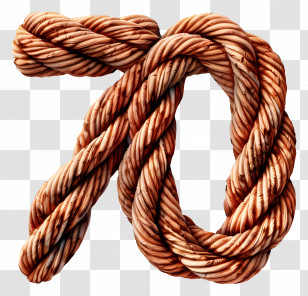Number 70 - Number Seventy Made Of Rope Transparent PNG