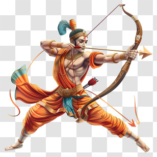 Rama Navami - Mythological Archer With Bow And Arrow Transparent PNG