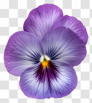 Viola Border - Purple Flower With Detailed Petals Transparent PNG
