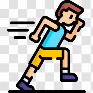 Running Man - Illustration Of A Running Man Transparent PNG