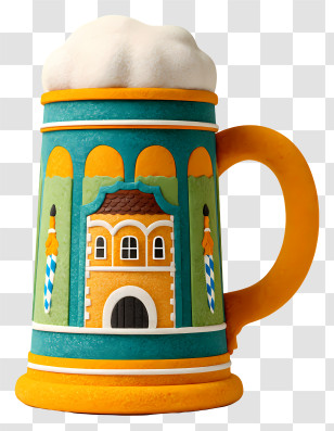 Oktoberfest Beer Stein - Decorative Beer Mug Illustration Transparent PNG