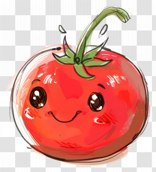 Tomato - Cute Red Tomato Cartoon Transparent PNG