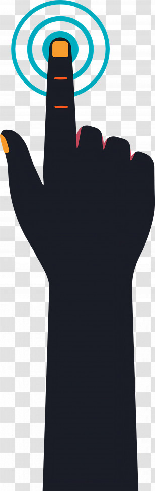 Long Press - Hand With Touch Gesture Icon Transparent PNG