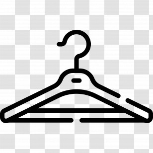 Clothes Hanger - Black Outline Minimalist Hanging Tool Transparent PNG