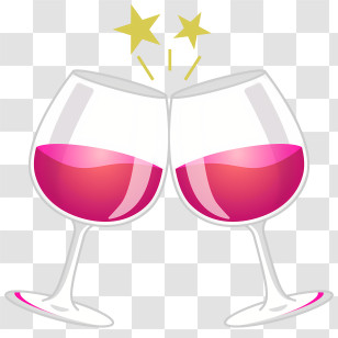 Wine Glass - Clinking Wine Glasses For Celebration Transparent PNG