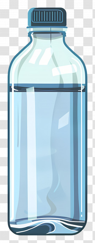 Water Bottle - Illustrated Design Of A Hydration Water Bottle Transparent PNG