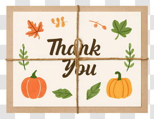 Thank You Greeting Card - Thank You Autumn Card Transparent PNG