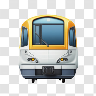 Railway Car - Modern Train Front In Minimalist Illustration Transparent PNG