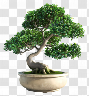 Bonsai Plant - Artistic Bonsai Tree In A Pot Transparent PNG