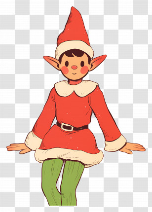 Cartoon Elf - Christmas Elf Cartoon Illustration Transparent PNG