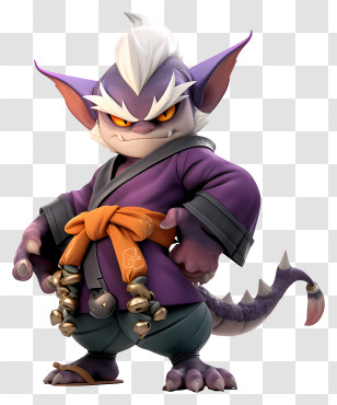 Anime Character - Mythical Creature In Purple Robe Transparent PNG