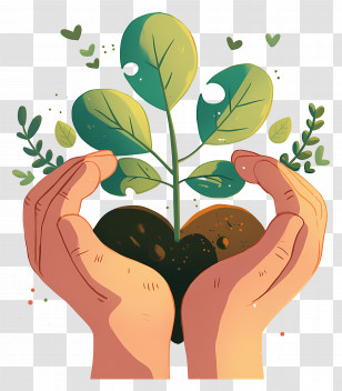 Arbor Day - Hands Nurturing Seedling For Environmental Care Transparent PNG